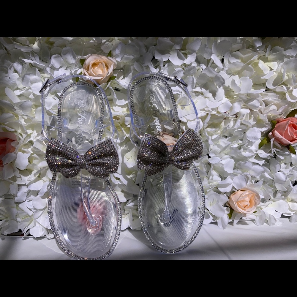 sparkly clear gel sandals